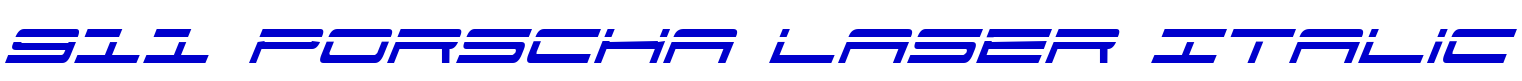 911 Porscha Laser Italic 字体